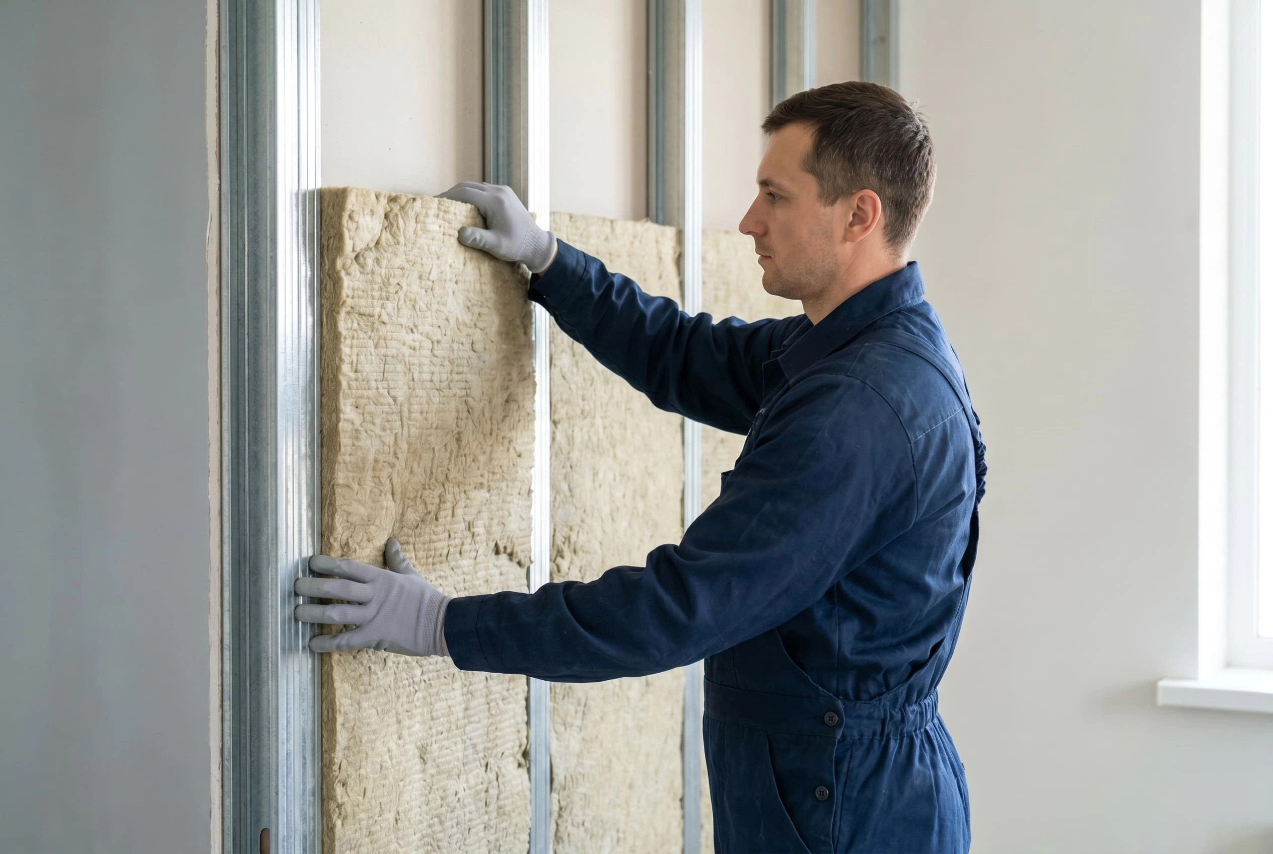 Укладка утеплителя и разводка